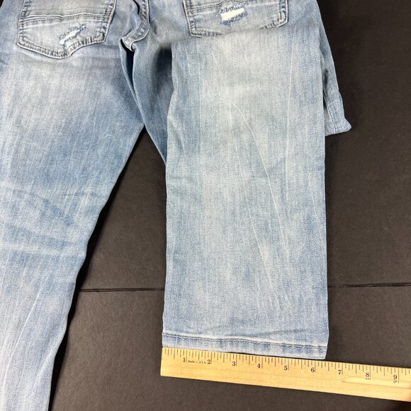 Departwest Jeans Men's 31x29 Skinny Trouper Light Blue Distressed Denim Tag 31 S - Picture 11 of 16